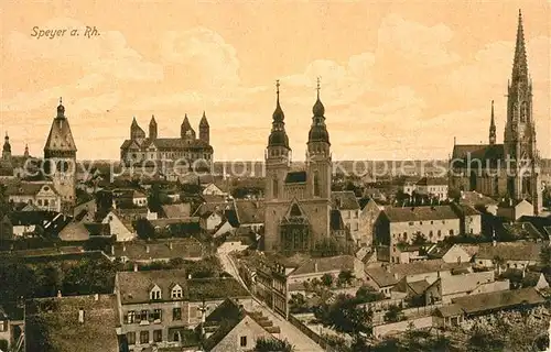AK / Ansichtskarte Speyer Rhein Stadtblick mit Kirchen Kat. Speyer