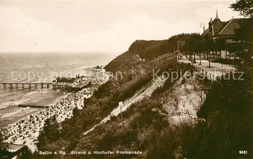 AK / Ansichtskarte Sellin Ruegen Strand und Hochufer Promenade Kat. Sellin Ostseebad