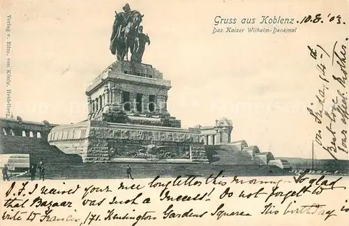 AK / Ansichtskarte Koblenz Rhein Kaiser Wilhelm Denkmal Kat. Koblenz