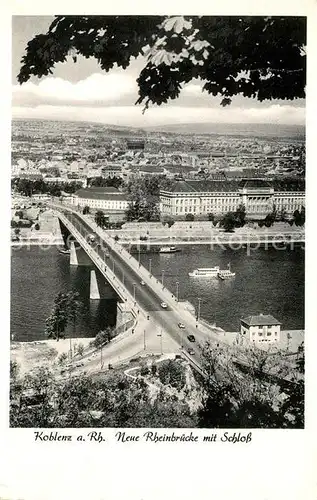 AK / Ansichtskarte Koblenz AG Neue Rheinbruecke mit Schloss Kat. Koblenz