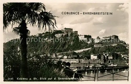 AK / Ansichtskarte Koblenz Rhein mit Festung Ehrenbreitstein Kat. Koblenz