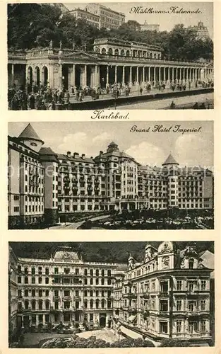 AK / Ansichtskarte Karlsbad Eger Muehlbrunn Kolonnade Grand Hotel Imperial