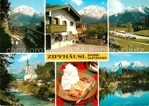 AK / Ansichtskarte Ramsau Berchtesgaden Zipfhaeusl Sahnegletscher Hintersee Kat. Ramsau b.Berchtesgaden