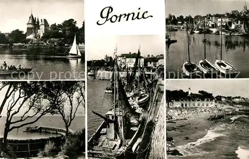 AK / Ansichtskarte Pornic Schloss Hafen Fischkutter Strand Kat. Pornic