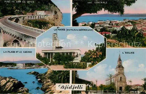 AK / Ansichtskarte Djidjelli Pont Plage Casino Mairie Eglise vue generale Kat. Algerien
