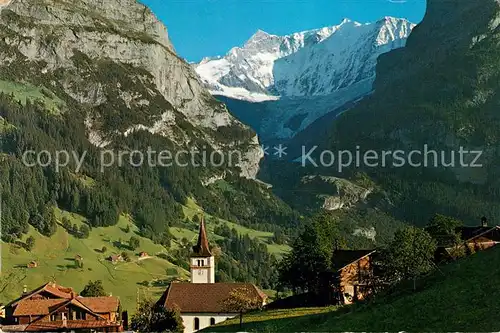 AK / Ansichtskarte Grindelwald Landschaftspanorama mit Fiescherwand Berner Alpen Kat. Grindelwald