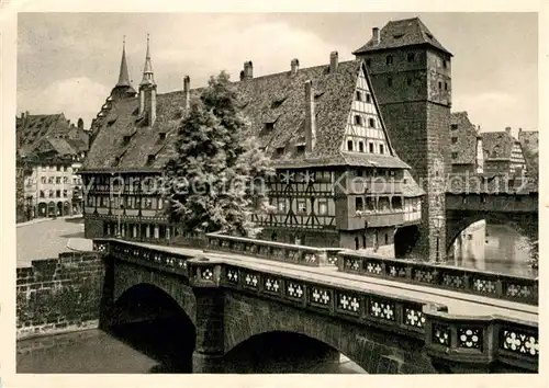 AK / Ansichtskarte Nuernberg Maxbruecke Weinstadl Wasserturm Kat. Nuernberg