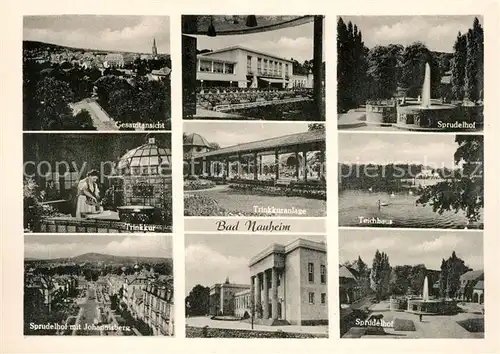 AK / Ansichtskarte Bad Nauheim Gesamtansicht Kuranlagen Trinkkur Teichhaus Sprudelhof Johannisberg Kat. Bad Nauheim