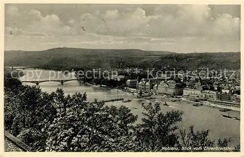 AK / Ansichtskarte Koblenz Rhein Blick von Ehrenbreitstein Kat. Koblenz