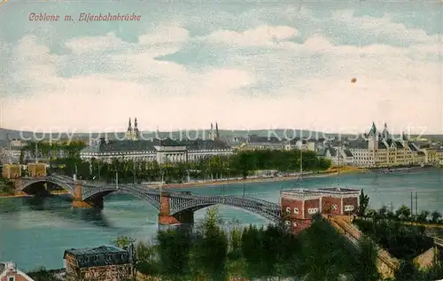 AK / Ansichtskarte Coblenz Koblenz Eisenbahnbruecke Kat. Koblenz Rhein