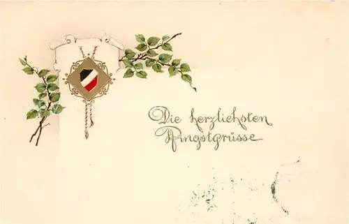 AK / Ansichtskarte Pfingsten Pentecost Pentecote Schwarz Weiss Rot Litho Kat. Greetings