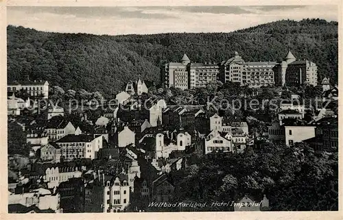 AK / Ansichtskarte Karlsbad Eger Fliegeraufnahme Hotel Imperial