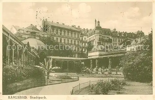 AK / Ansichtskarte Karlsbad Eger Stadtpark