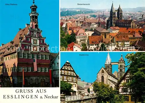 AK / Ansichtskarte Esslingen Neckar Altes Rathaus Stadtkirche Panorama Kat. Esslingen am Neckar