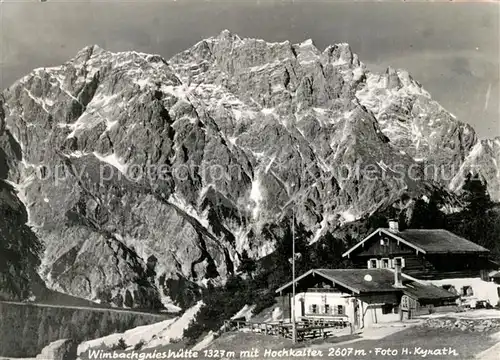 AK / Ansichtskarte Wimbachgriess Huette Berghaus mit Hochkalter Berchtesgadener Alpen Kat. Ramsau Berchtesgaden