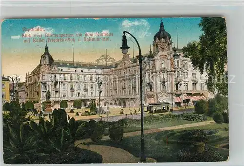 AK / Ansichtskarte Wiesbaden Blumengarten Kurhaus Kaiser Friedrich Platz und Nassauer Hof Kat. Wiesbaden