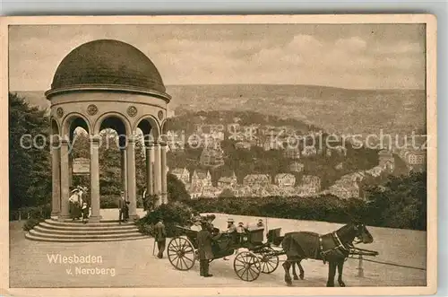 AK / Ansichtskarte Wiesbaden Nerotempel Pferdekutsche Kat. Wiesbaden