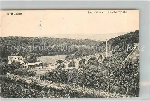 AK / Ansichtskarte Wiesbaden Beau Site mit Nerobergbahn Kat. Wiesbaden