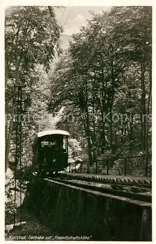 AK / Ansichtskarte Karlsbad Eger Seilbahn Freundschaftshoehe