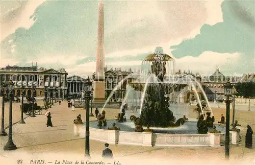 AK / Ansichtskarte Paris La Place de la Concorde Brunnen Obelisk Kat. Paris