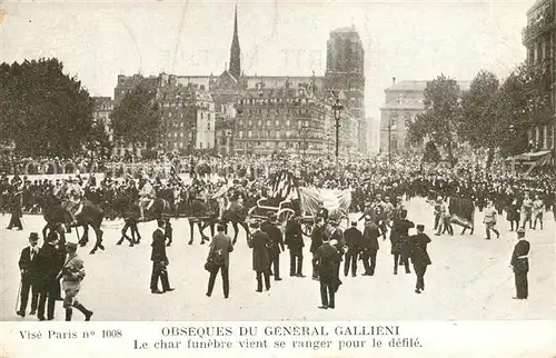 AK / Ansichtskarte Paris Obseques du General Gallieni Kat. Paris