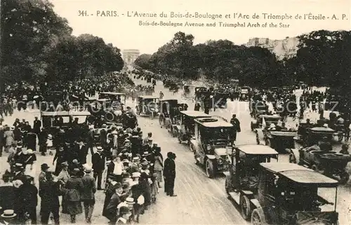 AK / Ansichtskarte Paris Avenue du Bois de Boulogne et l`Arc de Triomphe de l`Etoile Autos Kat. Paris
