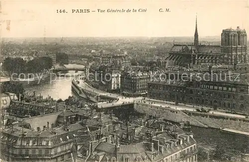 AK / Ansichtskarte Paris Fliegeraufnahme Cite Notre Dame Kat. Paris