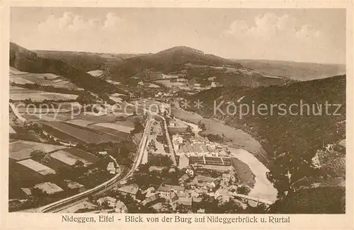 AK / Ansichtskarte Nideggen Eifel Blick von Burg auf Nideggerbrueck und Rurtal Kat. Nideggen