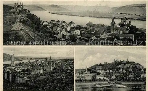 AK / Ansichtskarte Remagen Rheinpartie mit Apollinariskirche Linz Andernach Kat. Remagen