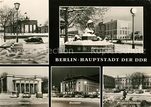 AK / Ansichtskarte Berlin Brandenburger Tor Staatsratsgebaeude Mahnmal Staatsoper Humboldt Universitaet Kat. Berlin