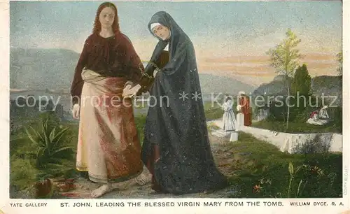 AK / Ansichtskarte Kuenstlerkarte William Dyce St. John leading the blessed Virgin Mary from the Tomb Kat. Kuenstlerkarte