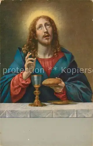 AK / Ansichtskarte Kuenstlerkarte Dolci Christus Brot und Wein segnend  Kat. Kuenstlerkarte