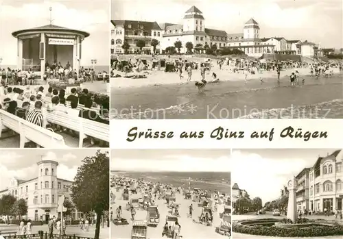 AK / Ansichtskarte Binz Ruegen Konzertpavillon Strand Hotels Standuhr Kat. Binz