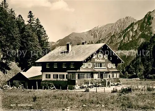 AK / Ansichtskarte Sonthofen Oberallgaeu Giebelhaus Berggasthof mit Rauhhorn im Hintersteiner Tal Allgaeuer Alpen Kat. Sonthofen