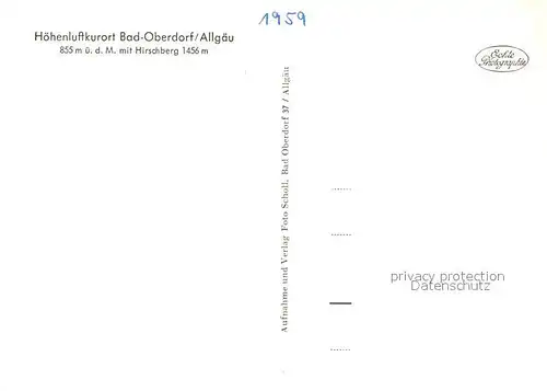 AK / Ansichtskarte Bad Oberdorf Panorama Hoehenluftkurort mit Hirschberg Allgaeuer Alpen Kat. Bad Hindelang