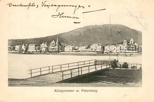 AK / Ansichtskarte Koenigswinter mit Petersberg Anlegestelle Kat. Koenigswinter