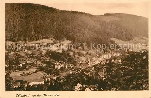AK / Ansichtskarte Wildbad Schwarzwald Blick von der Paulinenhoehe Kat. Bad Wildbad