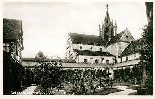 AK / Ansichtskarte Bebenhausen Tuebingen Klostergarten mit Kirche Kat. Tuebingen