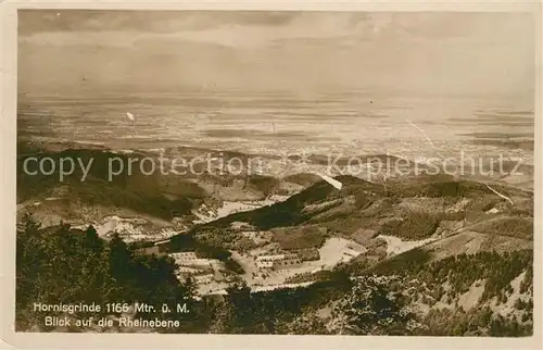 AK / Ansichtskarte Hornisgrinde Blick auf die Rheinebene Kat. Sasbach