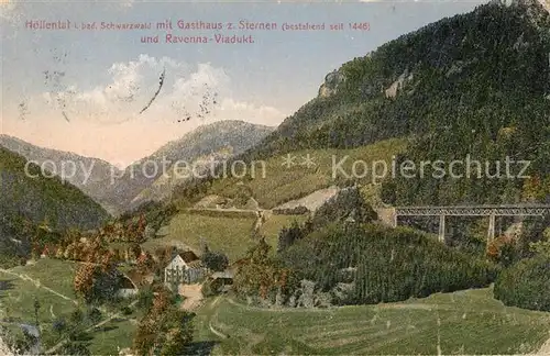 AK / Ansichtskarte Hoellental Schwarzwald mit Gasthaus Sternen und Ravenna Viadukt Kat. Buchenbach