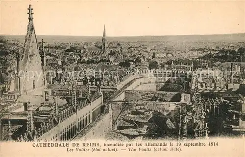 AK / Ansichtskarte Reims Champagne Ardenne Kriegszerst&#246;rungen Kathedrale Kat. Reims