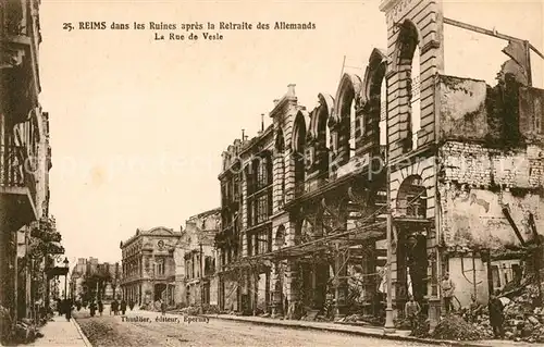 AK / Ansichtskarte Reims Champagne Ardenne Kriegszerst&#246;rungen Rue de Vesle Kat. Reims