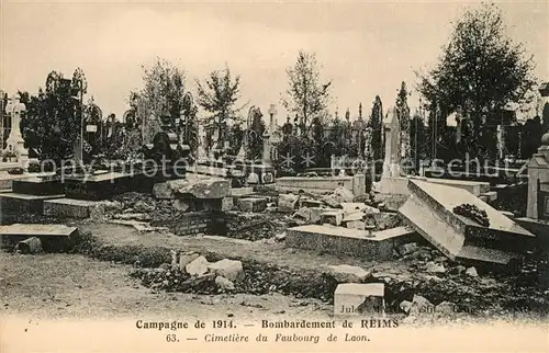 AK / Ansichtskarte Reims Champagne Ardenne Friedhof Kriegszerst&#246;rungen Kat. Reims