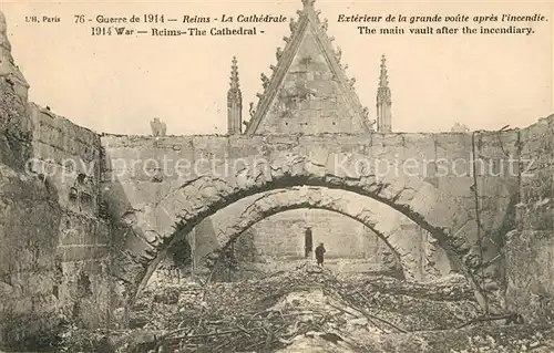AK / Ansichtskarte Reims Champagne Ardenne Kathedrale Kriegszerst&#246;rungen Kat. Reims