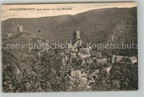 AK / Ansichtskarte Manderscheid Eifel Beide Burgen aus dem Mauspfad Kat. Manderscheid