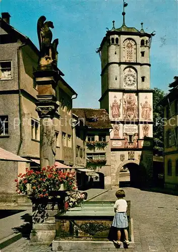 AK / Ansichtskarte Wangen Allgaeu Herrenstrasse mit Ravensburger Tor Kat. Wangen im Allgaeu