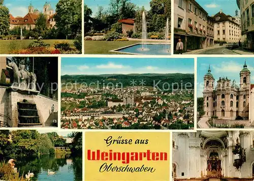 AK / Ansichtskarte Weingarten Wuerttemberg Fliegeraufnahme Basilika Park