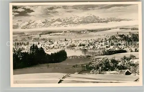 AK / Ansichtskarte Wangen Allgaeu Panorama mit Saentis Winterpanorama Kat. Wangen im Allgaeu
