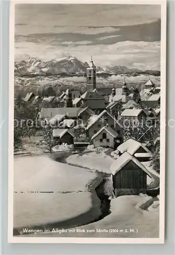 AK / Ansichtskarte Wangen Allgaeu Panorama mit Saentis Winterpanorama Kat. Wangen im Allgaeu