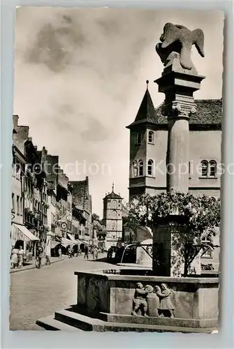 AK / Ansichtskarte Wangen Allgaeu Ravensburger Tor Brunnen Kat. Wangen im Allgaeu